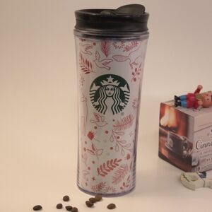 Starbucks White and Red Travel Mug